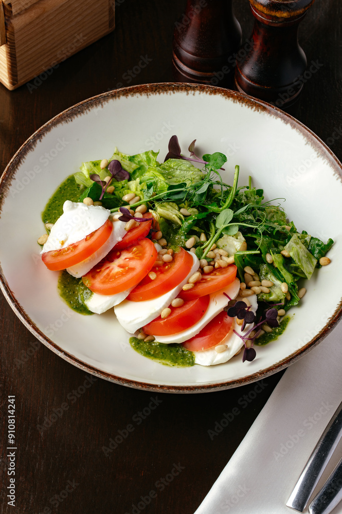 Italian caprese salad. restaurant menu Italian caprese salad. restaurant menu