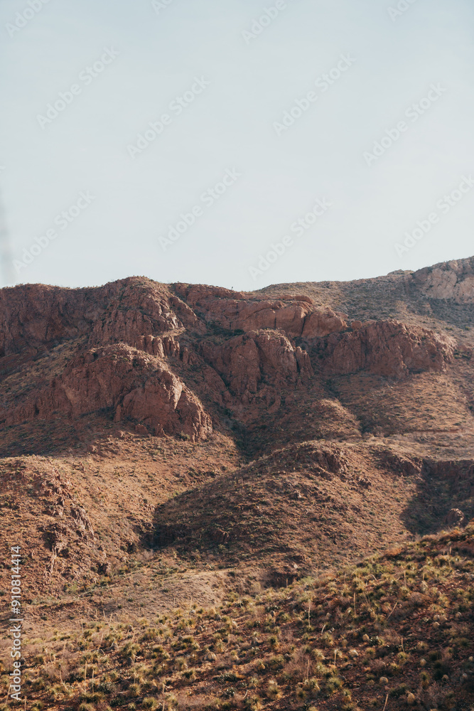 Obraz premium Vertical Shot of Franklin Mountains State Park in El Paso, Texas