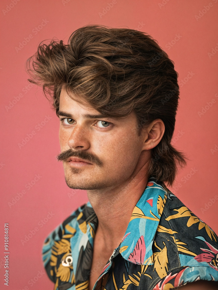 Portrait of a man in style of the 80s Portrait of a man in style of the 80s