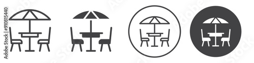 Terrace cafe icon Vector illustration in black