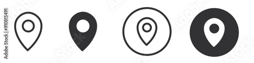Map marker icon Vector illustration in black