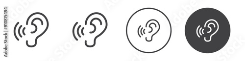 hearing icon Vector illustration in black