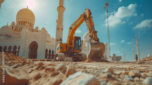 Construction in Front of a Grand Mosque