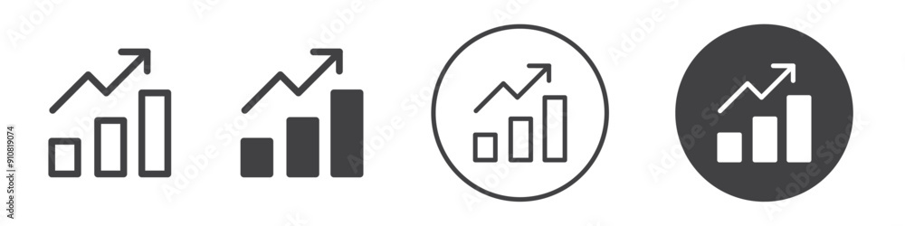 Arrow chart moving upwards icon Symbol set collection Arrow chart moving upwards icon Symbol set collection