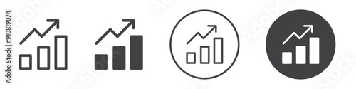 Arrow chart moving upwards icon Symbol set collection