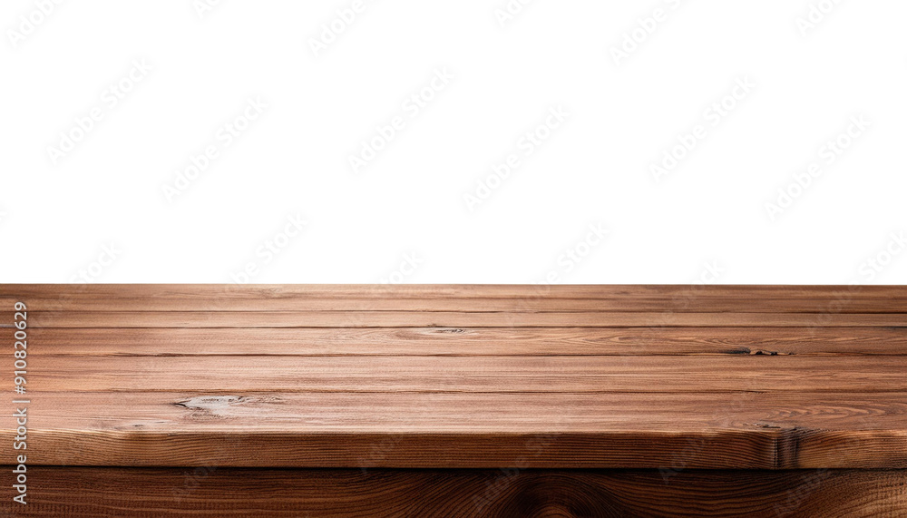 A simple, empty wooden table with a natural grain and smooth surface, set against a neutral background. Perfect for product placement, photography cut out transparent isolated on white background PNG A simple, empty wooden table with a natural grain and smooth surface, set against a neutral background. Perfect for product placement, photography cut out transparent isolated on white background PNG