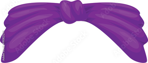 Purple headband knotted in the middle for women with long hair