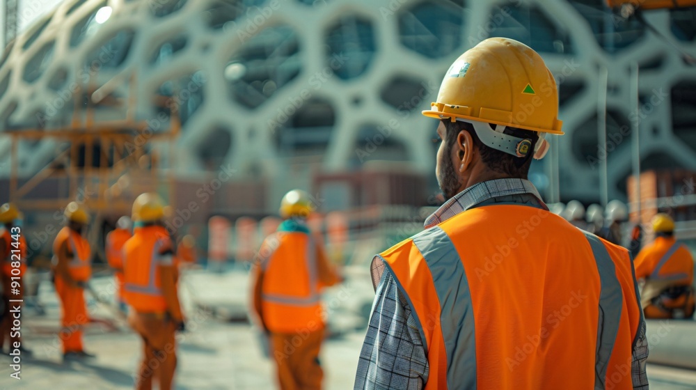 Construction Worker Gazing at a Modern Building Construction Worker Gazing at a Modern Building