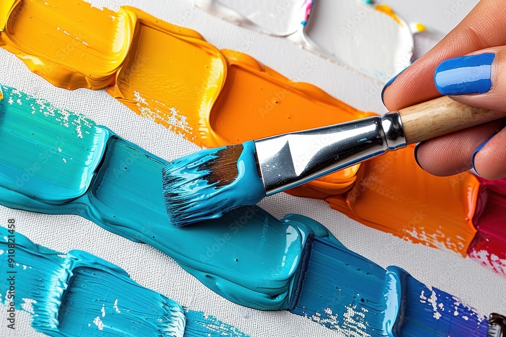 custom made wallpaper toronto digitalA hand holding a paintbrush painting on a white background