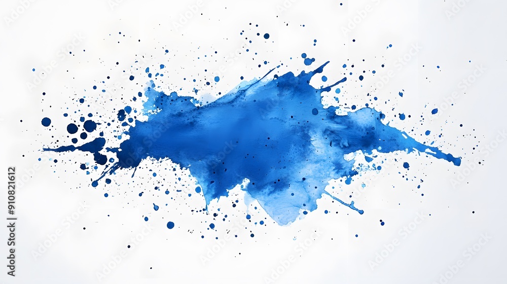 Fototapeta premium watercolor stain dark blue paint splatter 