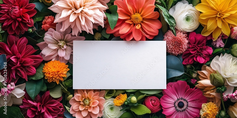Obraz premium frame with flowers