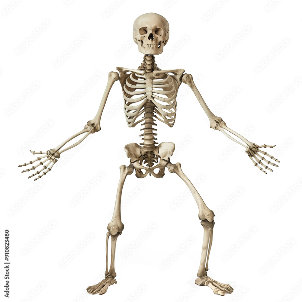 Skeleton with open arms isolated on transparent background, skeleton png Skeleton with open arms isolated on transparent background, skeleton png