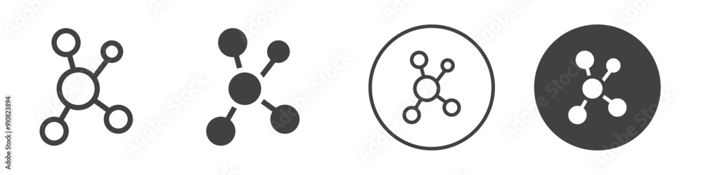 Molecule icon Thin line vector illustration set Molecule icon Thin line vector illustration set