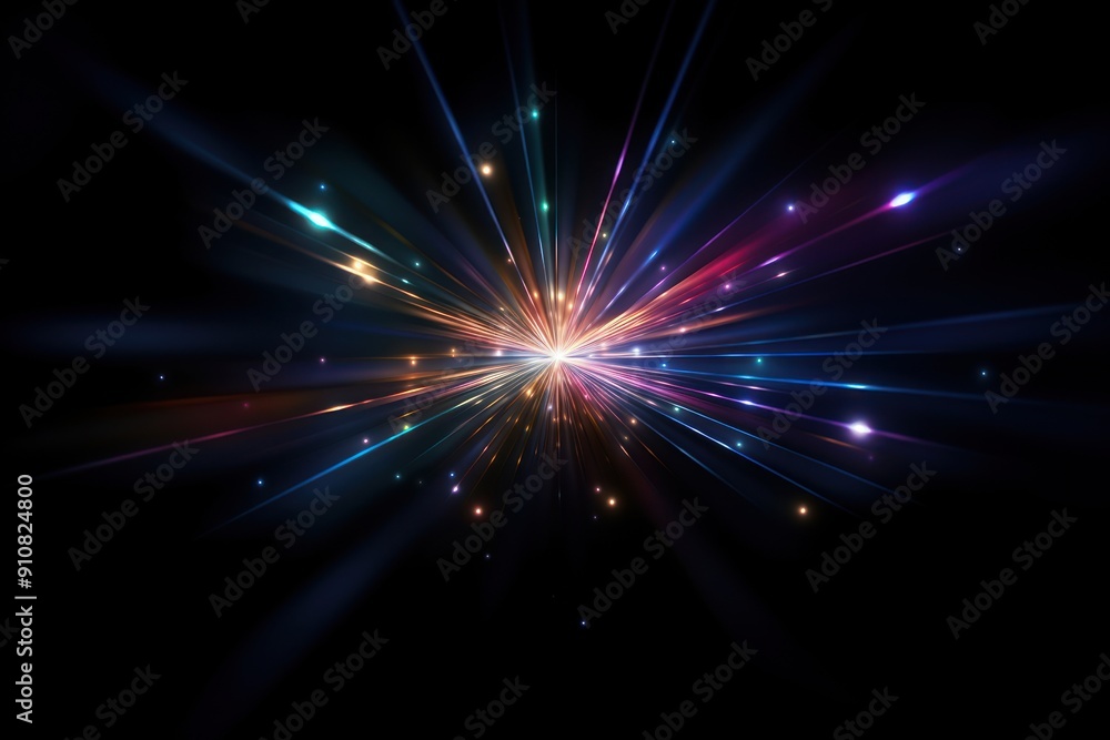 Naklejka premium Shiny metallic star rays light backgrounds fireworks.