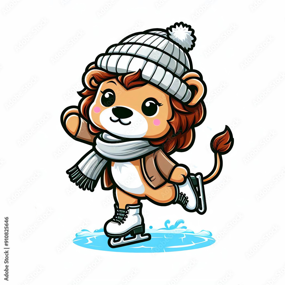 cartoon lion and hat cartoon lion and hat