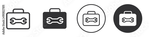 Tool box icon Flat logo set collection