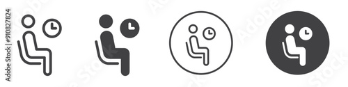 Waiting room icon Flat logo set collection