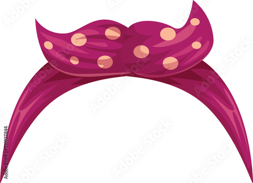 Pink polka dot bandana tying hair, a stylish and trendy fashion accessory