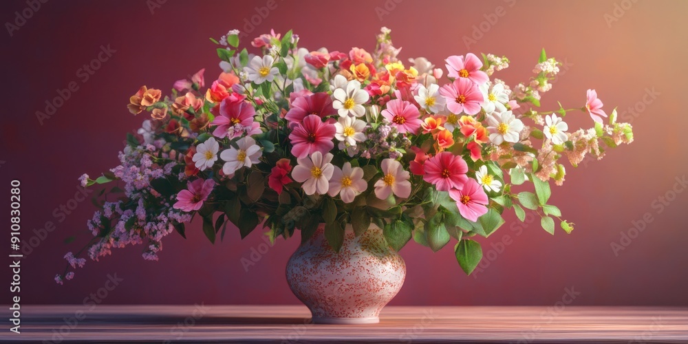 Colorful flower arrangement in vase Colorful flower arrangement in vase