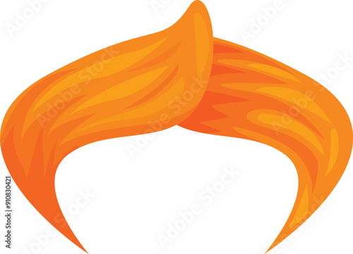 Orange hair wig forming a pompadour hairstyle, typically worn by rockabillies