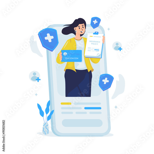 Join insurance protection members vector illustration