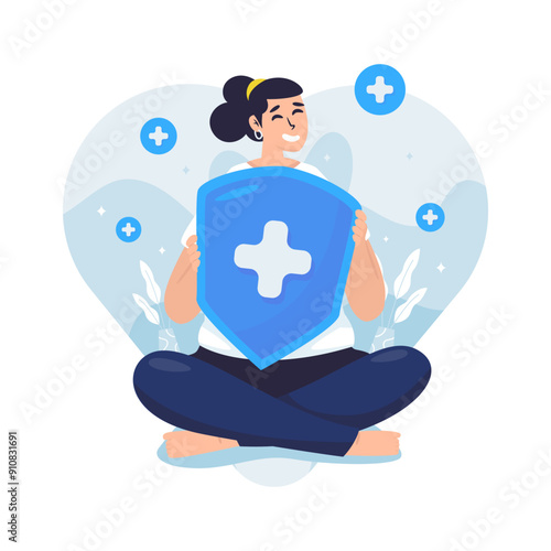 Life health insurance protection vector illustration