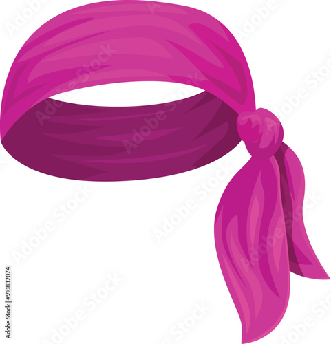 Pink headscarf knotted at back, a stylish accessory for men or women
