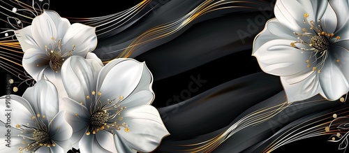 Elegant White and Gold Floral Design photo