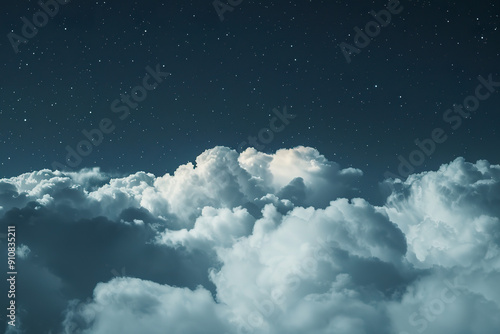 The sky is filled with clouds and stars. generative ai.