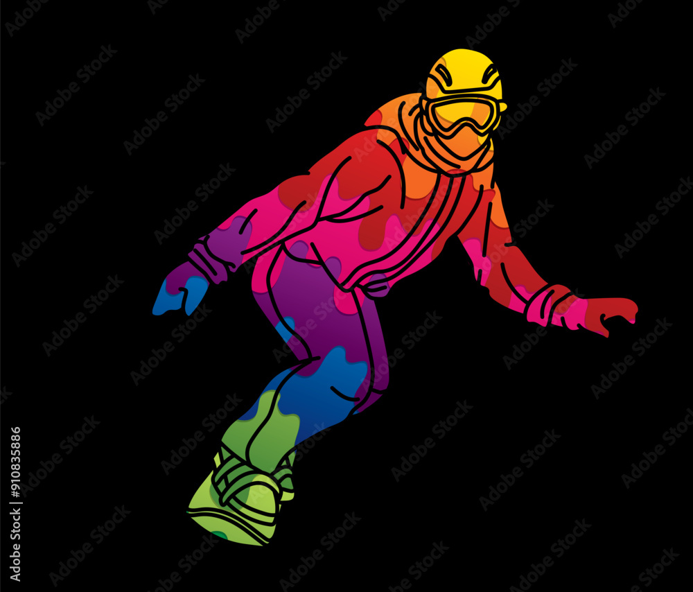 Extreme Sport Snowboard Player Action Snowboarder Pose Cartoon Graphic Vector Extreme Sport Snowboard Player Action Snowboarder Pose Cartoon Graphic Vector