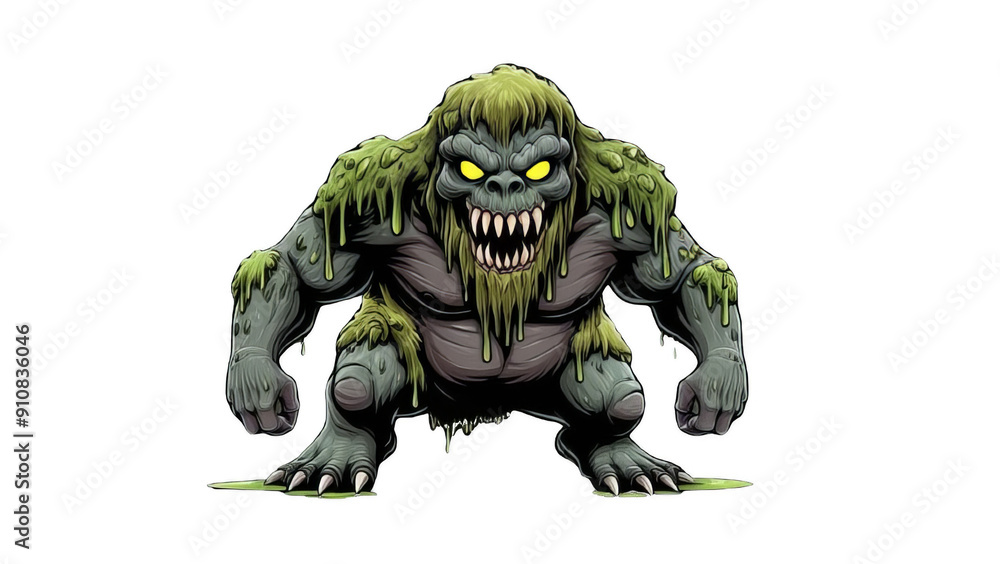 Monstrous Green Creature: Fierce Fantasy Beast with Sharp Claws for Game and Film Character Design Monstrous Green Creature: Fierce Fantasy Beast with Sharp Claws for Game and Film Character Design
