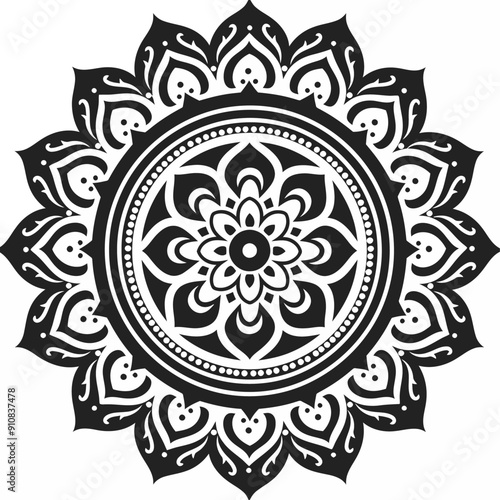 Mandala Simple Round Illustration Vector.