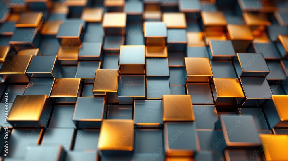 Fototapeta premium Golden Geometric Shapes With Borders Displaying Vintage Aesthetic