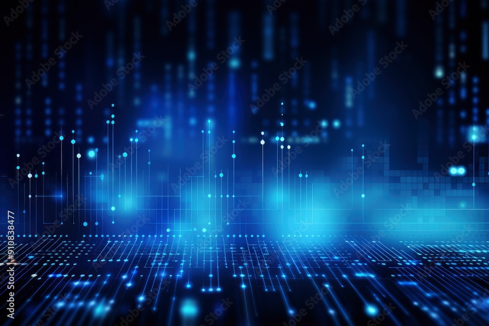 Blue tech finance background abstract pixel element network. Abstract business tech science background with generative ai Blue tech finance background abstract pixel element network. Abstract business tech science background with generative ai