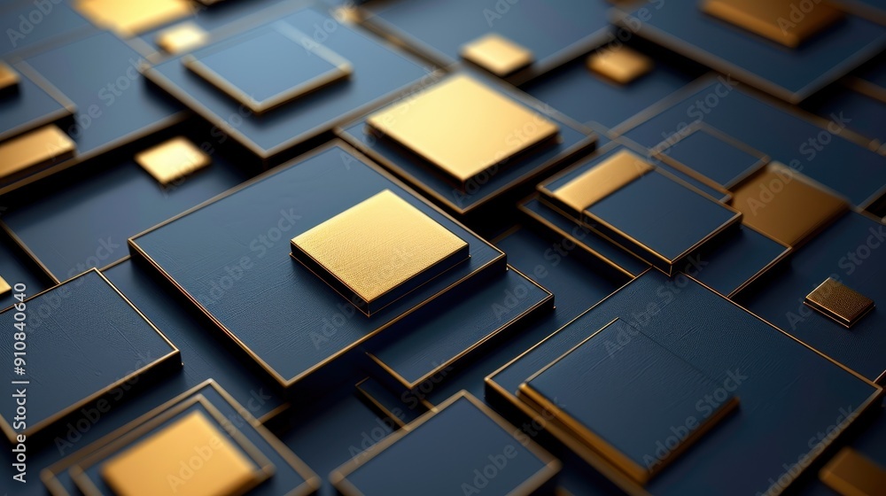Overlapping Golden Geometric Shapes on Dark Background Overlapping Golden Geometric Shapes on Dark Background