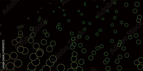 Dark Green, Yellow vector backdrop with dots.