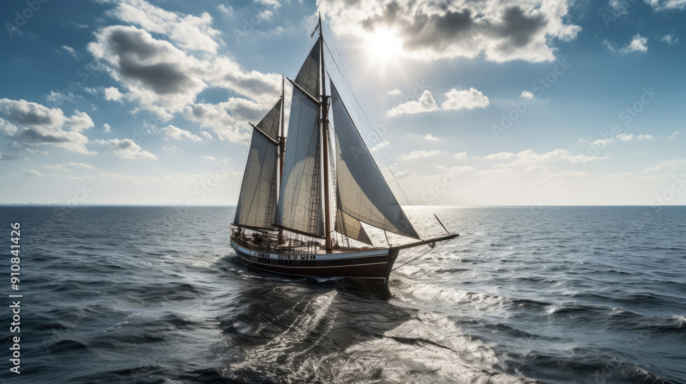 Fototapeta premium Sailboat on the sea