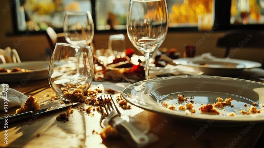 Empty Plates After a Festive Meal Empty Plates After a Festive Meal