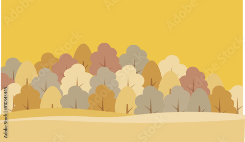 黄色い紅葉の背景フレームイラスト