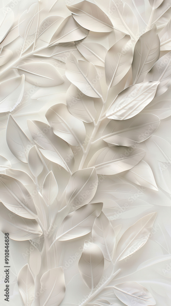 Elegant Minimalist White Paper Leaf Art for Modern Decor and Design Elegant Minimalist White Paper Leaf Art for Modern Decor and Design
