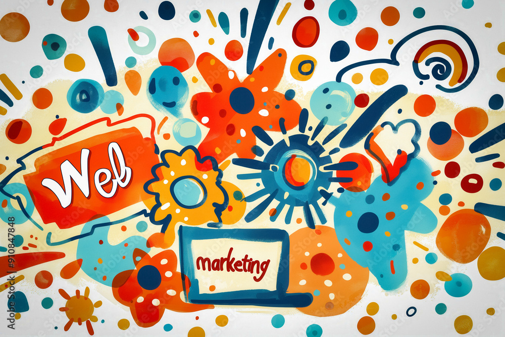 Web marketing text illustration Web marketing text illustration