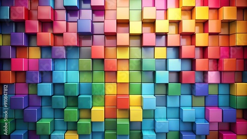 Abstract Color Field: Abstract Square Background with Large Blocks of Color  AI generated