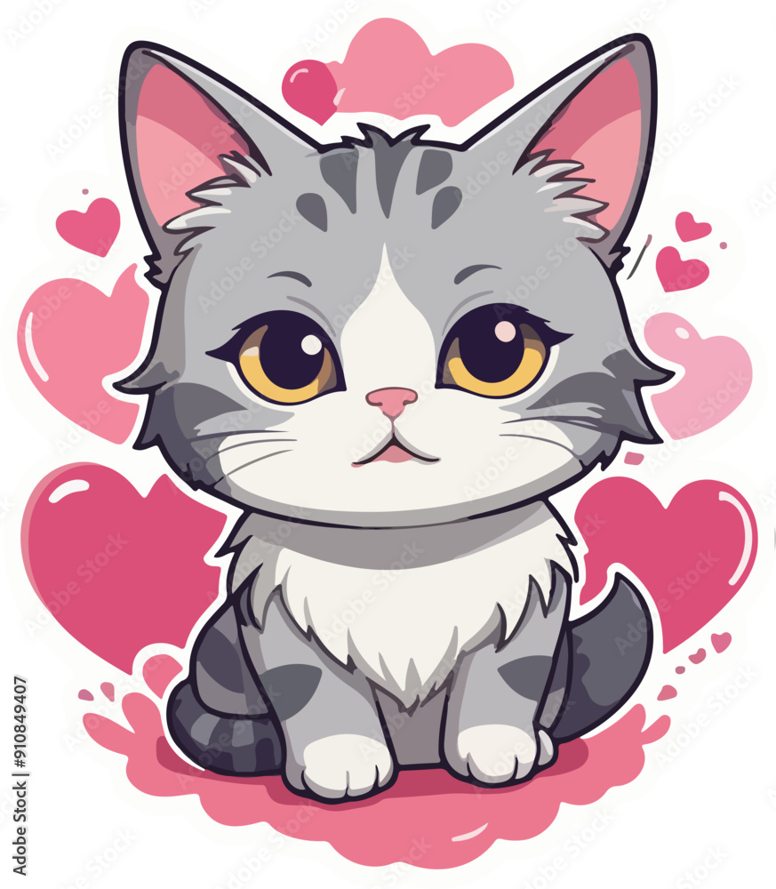 Cat Sticker Illustration Cat Sticker Illustration