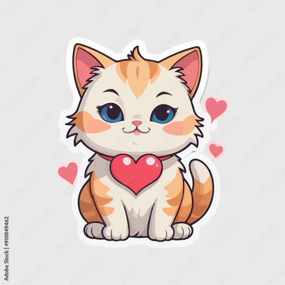 Obraz premium Cat Sticker illustration