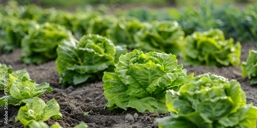 Fresh Lettuce Growing in a Garden