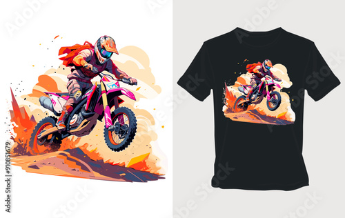 Motocross Rider Leaping Through the Air