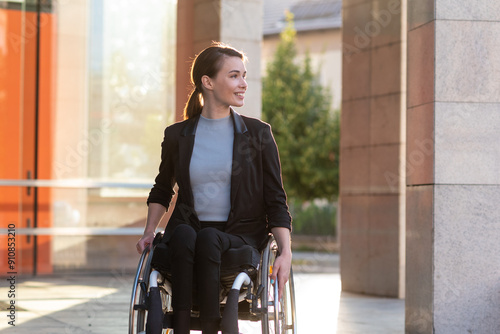 Businesswoman with a disability who uses a wheelchair