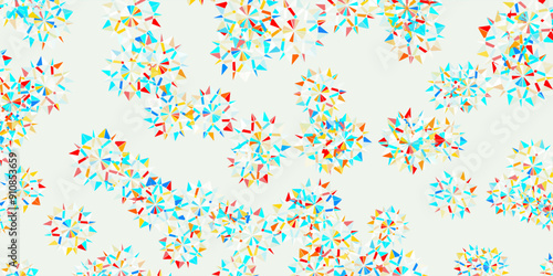 Light blue, red vector pattern with colored snowflakes.