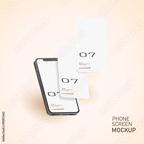 "bandung city, INDONESIA - 06 august 2024" 3d render illustration hand holding white smartphone with full screen and modern frameless design