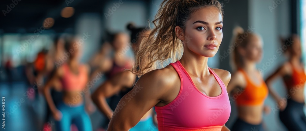 Fitness enthusiasts participating in group classes in a vibrant workout environment., Fitness enthusiasts participating in group classes in a vibrant workout environment.,